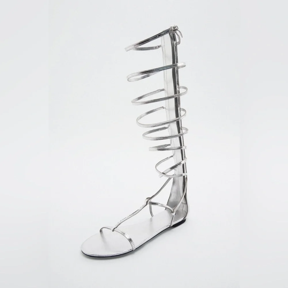 ZARA Leather Gladiator Sandals - Picture 13 of 13